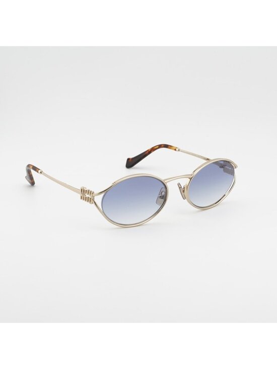 Miu Miu MU52YS ZVN80O Sunglasses Gold Oval Frame, Blue Gradient Lenses main image 9